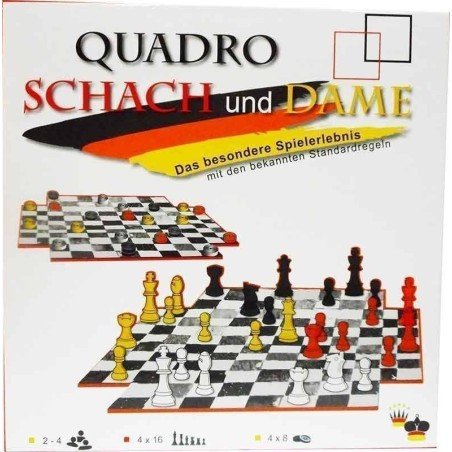 Conjunto 4 jugadores ajedrez  y damas