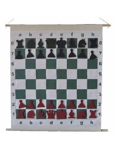 Tablero ajedrez mural enrollable magnético 72 cm.