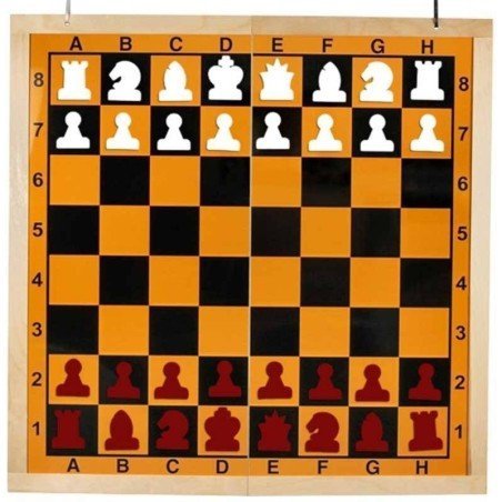 Chess Folding Mural on 2 yellow background