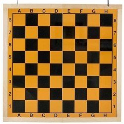 Tauler mural escacs plegable en 2 fondo groc 2