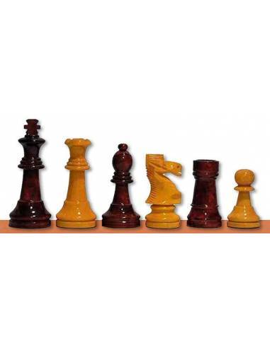 Chess wooden pieces Staunton 6 honey, red and black Chess wooden pieces Staunton 6 honey, red and black