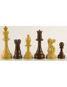 Chess plastic pieces Model Beige / Black Pattern