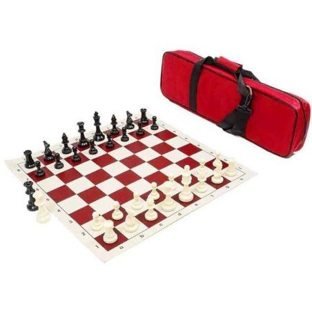 Set competitive chess board, pieces and travel bag