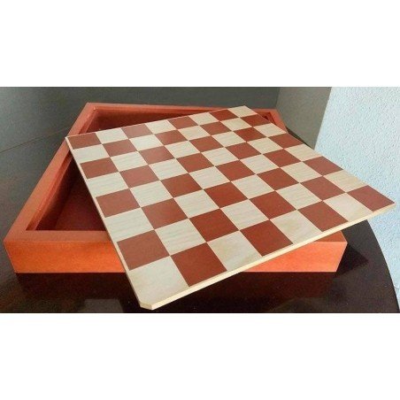 Tablero de ajedrez de madera 31 cm. con tapa