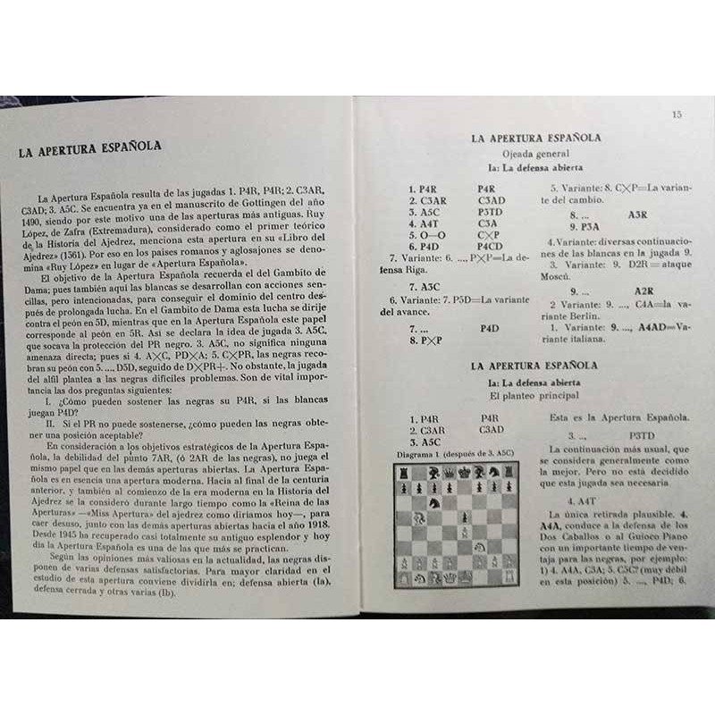 Libro ajedrez La Apertura Española tomo I