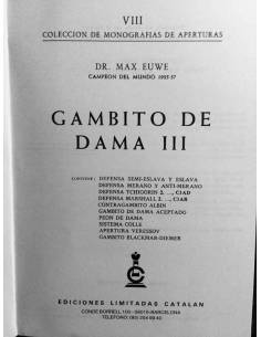 Libro ajedrez Gambito de Dama tomo III
