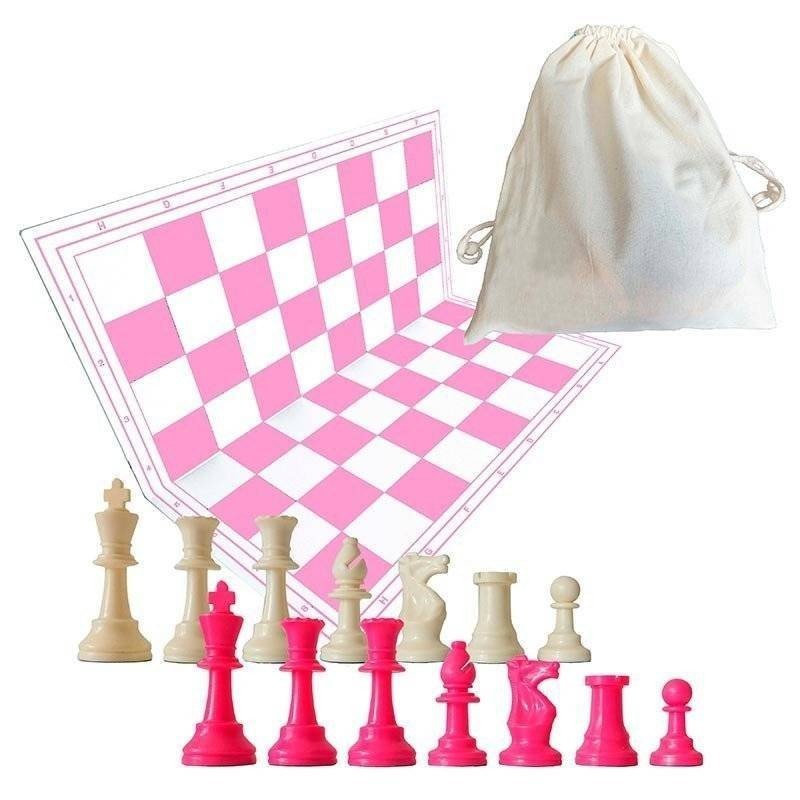 Pink board and pieces of pink color