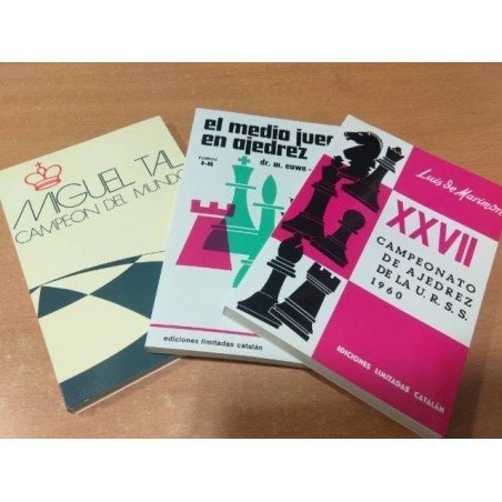 Lot oferta 3 llibres d'escacs Tal, Campionat URSS i El mig joc