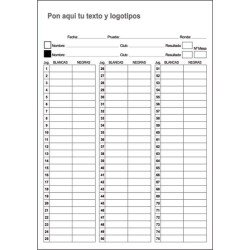 Planilles d'escacs a mida per a clubs