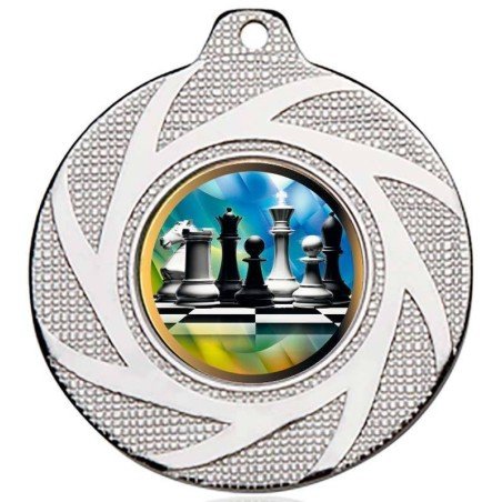 Medalla de plata d'escacs per als campionats. 70 mm. Tots els esports