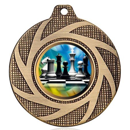 Medalla de bronce de ajedrez para sus campeonatos. 70 mm.  Todos los deportes