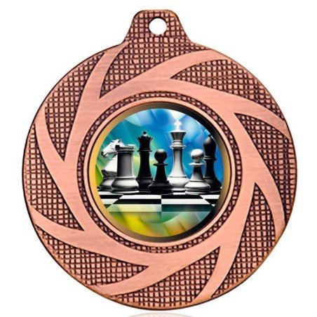 Medalla de cobre de ajedrez para sus campeonatos. 70 mm.  Todos los deportes