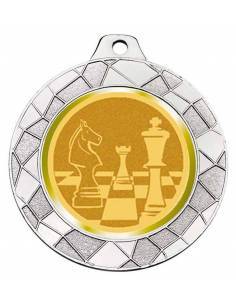 Medalla de plata de ajedrez para sus campeonatos. 70 mm.  Todos los deportes