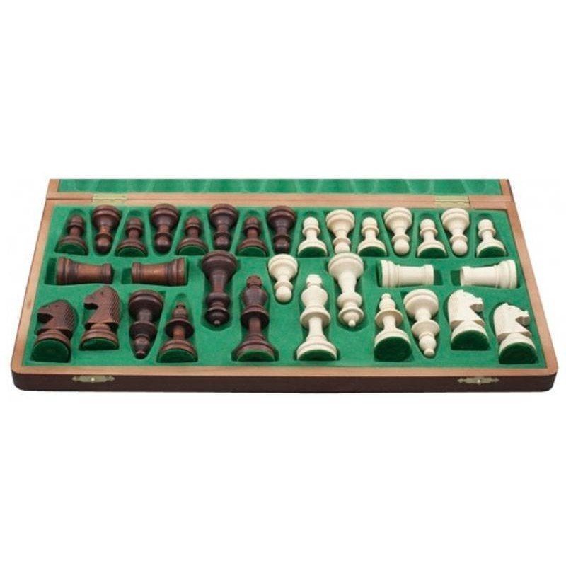 Walnut wood chess set 37 cm.