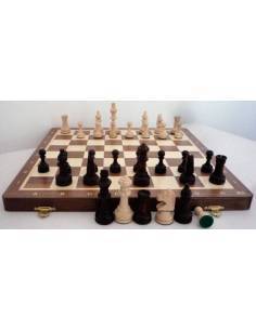 Walnut wood chess set 37 cm.
