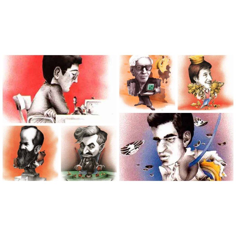 Colección caricaturas Grandes Campeones del ajedrez