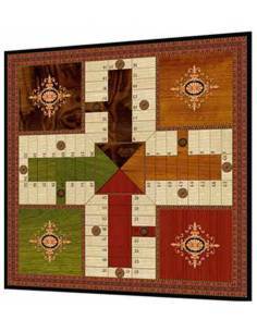 Parcheesi 4 players blackberry wood with wooden accessories