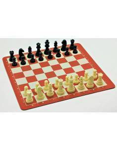 Conjunto ajedrez con bolsa, tablero y piezas