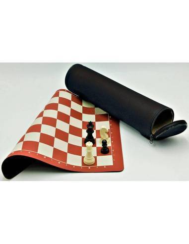 Conjunto ajedrez con bolsa, tablero y piezas