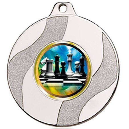 Medallas de ajedrez para sus campeonatos PLATA 50 mm. 037L