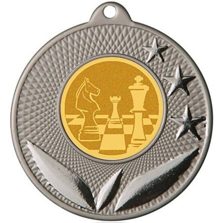 Medalla plata d'escacs per als campionats. 50 mm. Tots els esports
