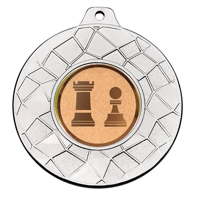 Medalla plata d'escacs per als campionats. 50 mm. Tots els esports