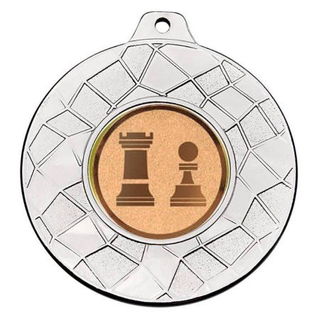 Medalla de plata de ajedrez para sus campeonatos. 50 mm.  Todos los deportes