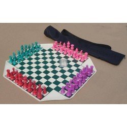 Escacs de 4 Jugadors amb Tauler Enrotllable i Bossa de Transport 2