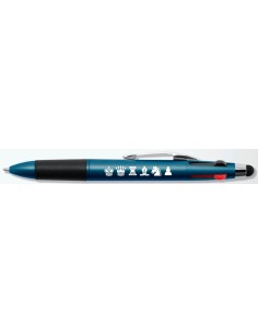 Bolígrafo azul de ajedrez 4 colores con punta táctil 2