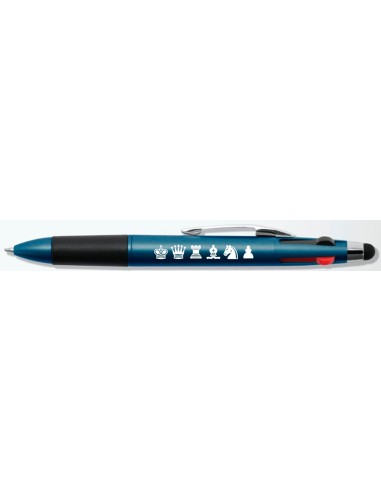 4-colour chess blue pen  with touch stylus