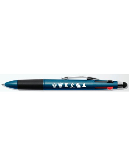 4-colour chess blue pen  with touch stylus