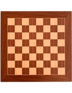 Tablero ajedrez madera Nogal 45 cm. con los bordes biselados