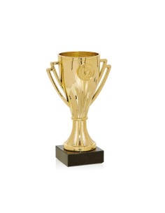 Inexpensive gold cup with marble-type base  in 17, 15 and 12 cm