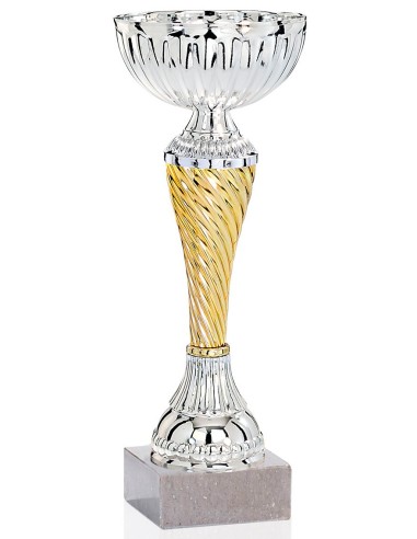 Silver and gold metallised ABS trophy