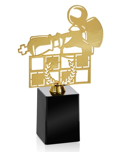 Chess trophy 55107 metal / black ABS