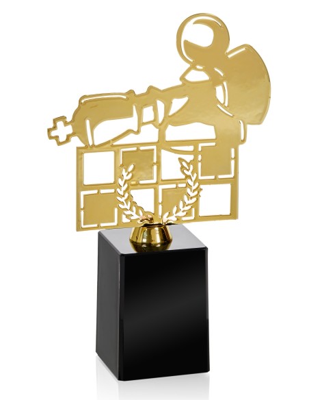 Chess trophy 55107 metal / black ABS