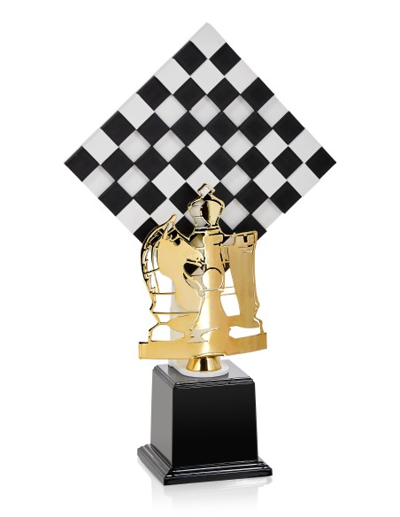 Trofeo de ajedrez 3D NTF05  con tablero y piezas
