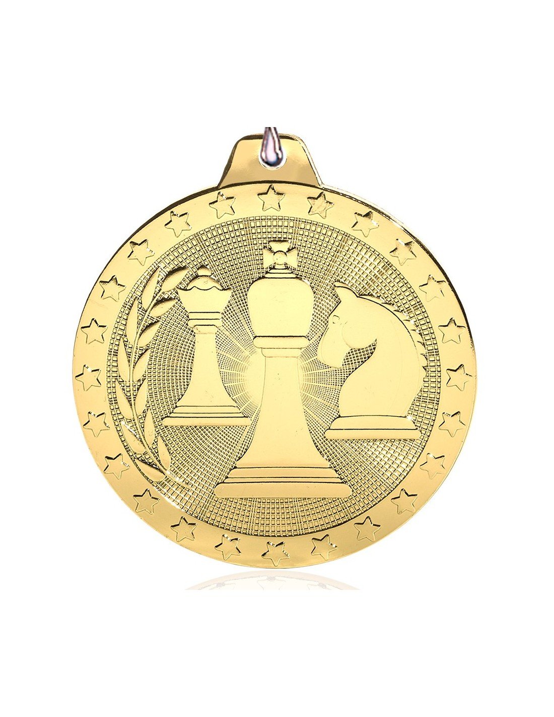 Medalla ajedrez dorada relieve