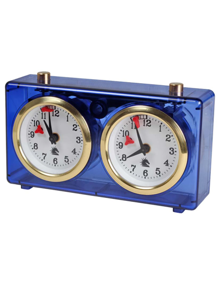 BHB Transparent Analogue Chess Clock – Amber or Blue