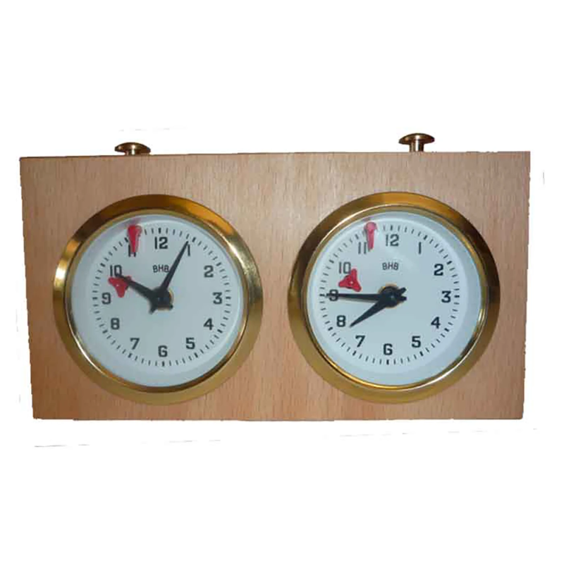 Reloj analógico ajedrez BHB de madera