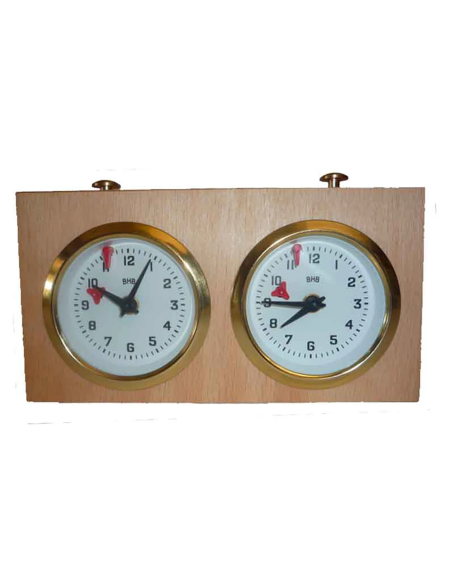 Reloj analógico ajedrez BHB de madera