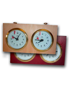 Reloj analógico ajedrez BHB de madera