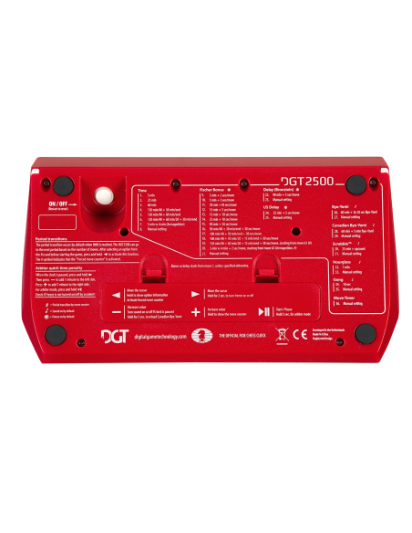 Part del darrere del rellotge digital DGT 2500
