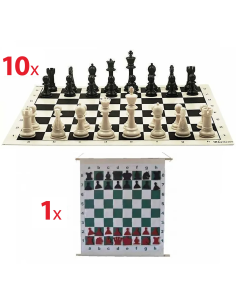 School chess pack with 10 boards and demonstration board | Escacimat