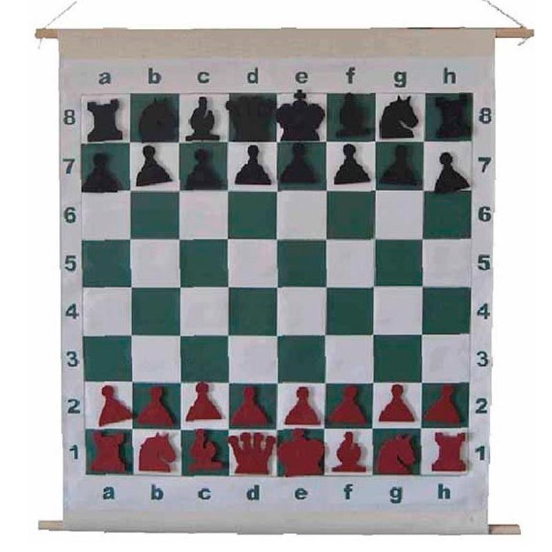 Tablero mural magnético enrollable para clases de ajedrez