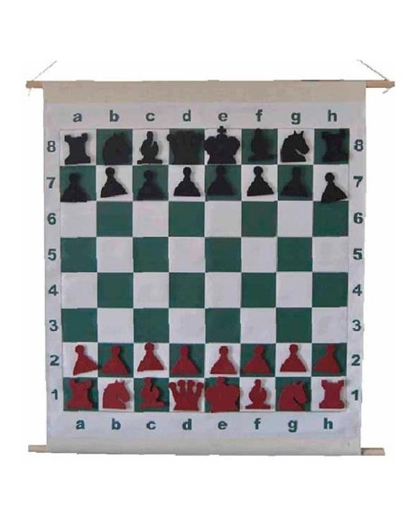 Tauler mural magnètic enrotllable per a classes d’escacs