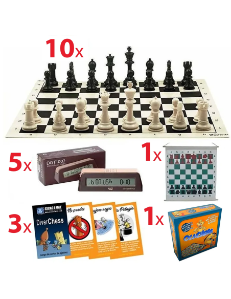 Premium school chess pack with clocks and games | Escacimat