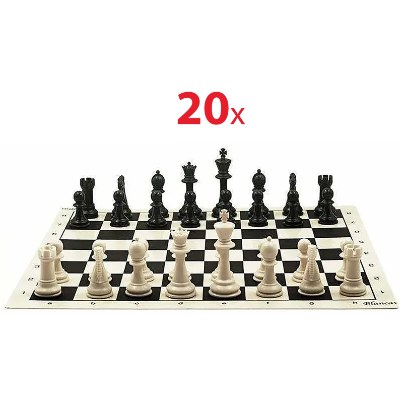 School chess pack: 20 boards and 20 sets of pieces