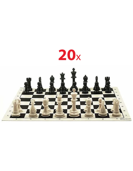 Pack escolar de ajedrez: 20 tableros y 20 juegos de piezas