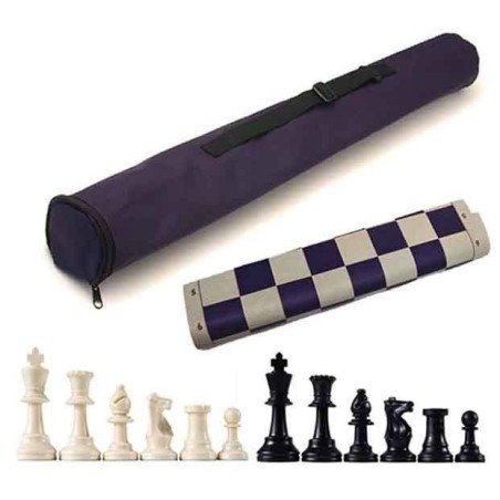 Conjunto bolsa de viaje tablero y piezas de ajedrez